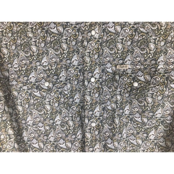Rafter C Mens Long Sleeve Button Down Paisley Pattern Pearl Snap Shirt size 2XL - Picture 2 of 11